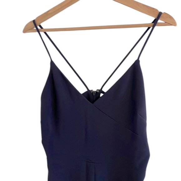 Likely Brooklyn Dress Women’s Size 6‎ Cocktail Front Slit Knee Length Navy Blue - Picture 4 of 10
